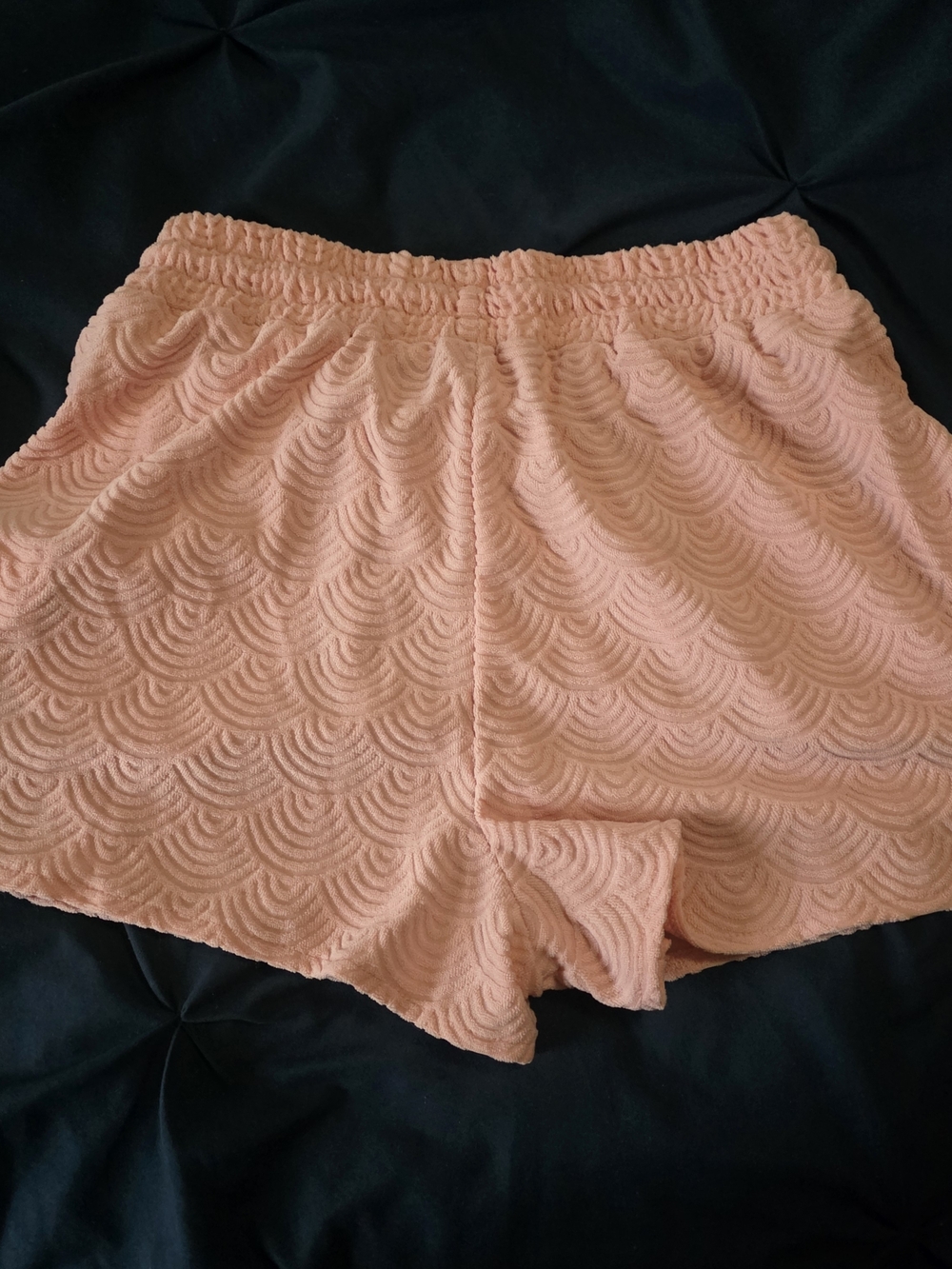 Pink Textured Drawstring Beach Shorts - Picture 4 of 4